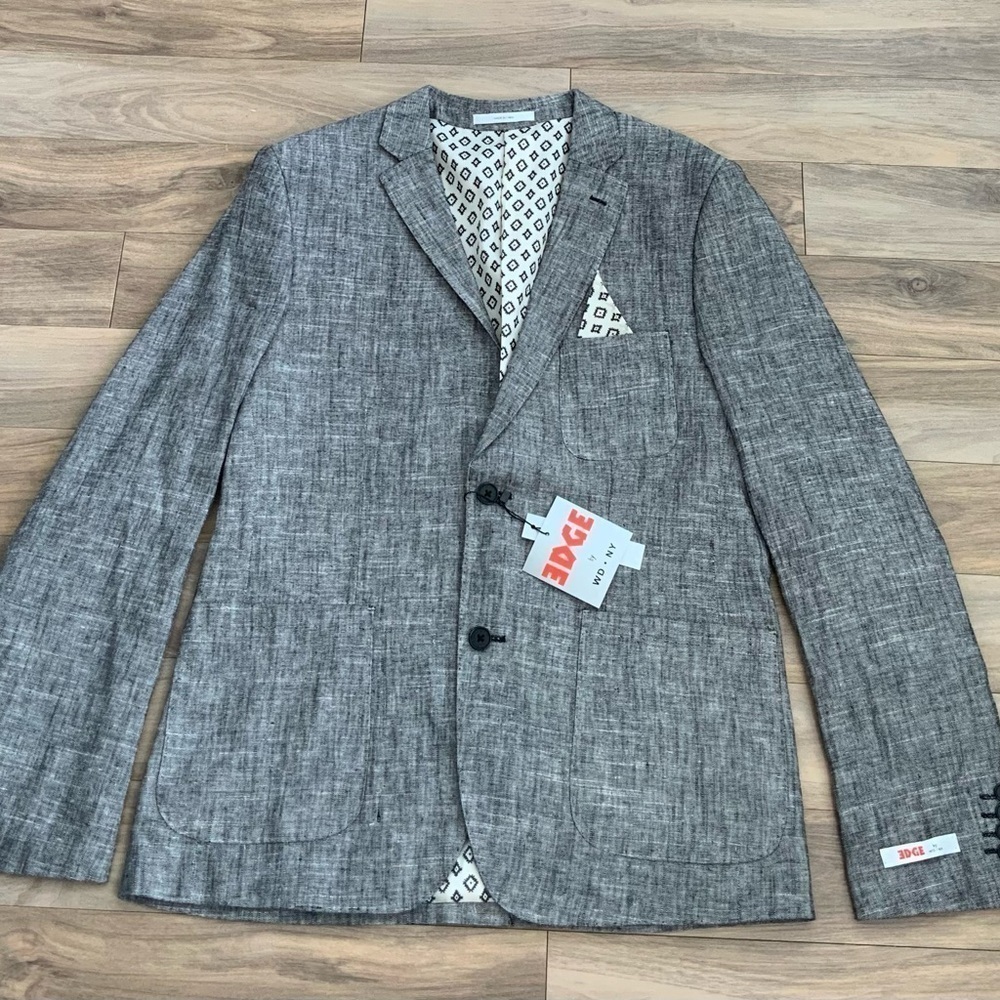 Edge By WD. NY Linen Blend Grey Blazer - Picture 4 of 8